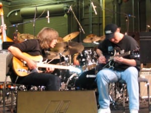 Mike Stern & Stuart Redd take a moment to jam. UNF Jacksonville